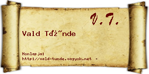 Vald Tünde névjegykártya