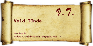 Vald Tünde névjegykártya